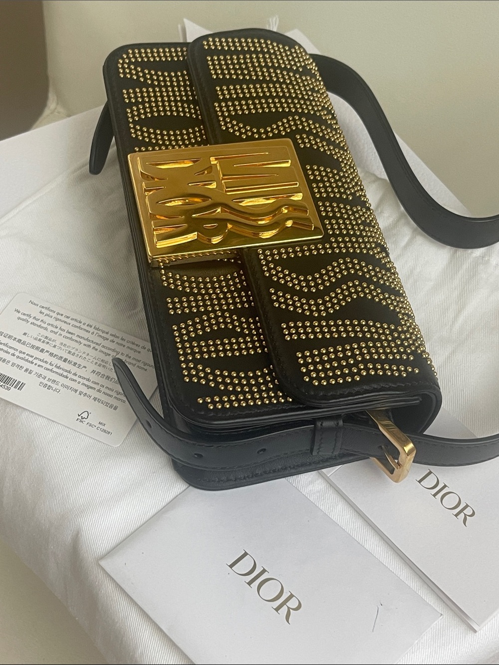 NWT Miss Dior 2024-2025 gold studded flap bag / 18
Studded in gold - Picture 10 of 12